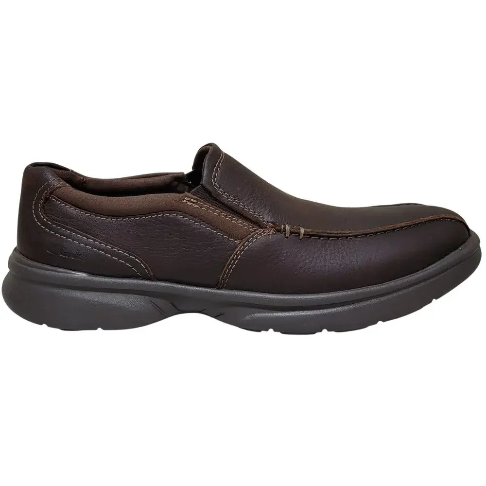 Clarks Men Bradley Step Slip On Bike Toe Loafers Size US 12M Brown Tumbled